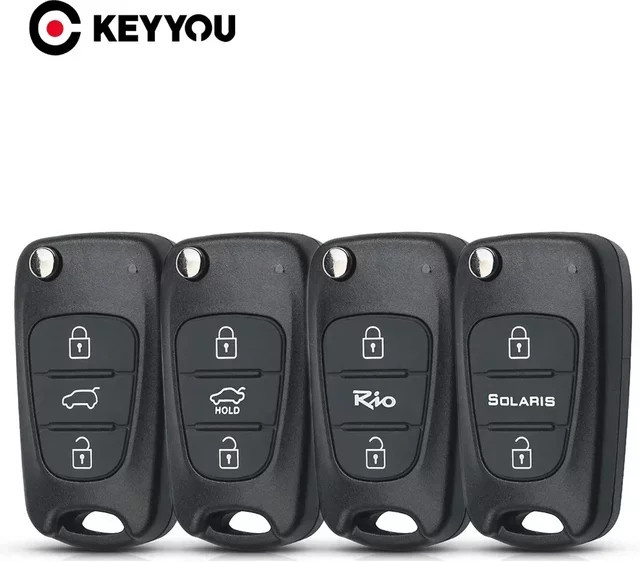 KEYYOU Klappschlüssel Gehäuse für Kia und Hyundai in Schwarz - Bild 1