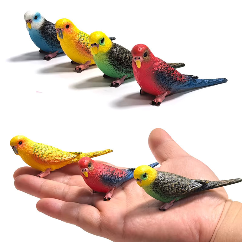 yikesong Mini Papagei, Tier Spielzeug Modell, Kunststoff, Grün, Bunt - Bild 2