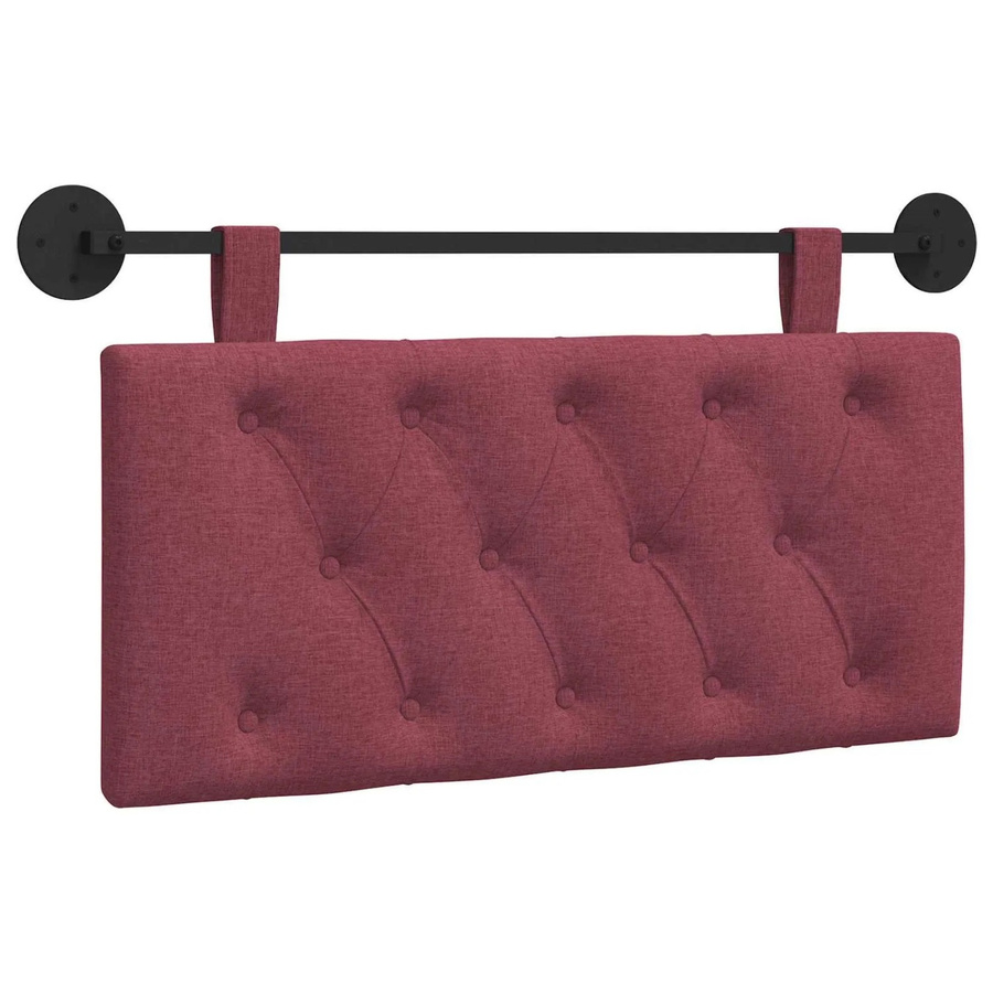 vidaXL Hängendes Kopfteil in Weinrot aus Stoff mit Polsterung, Breite: 90 cm, Höhe: 55 cm, Tiefe: 7 cm - Bild 2