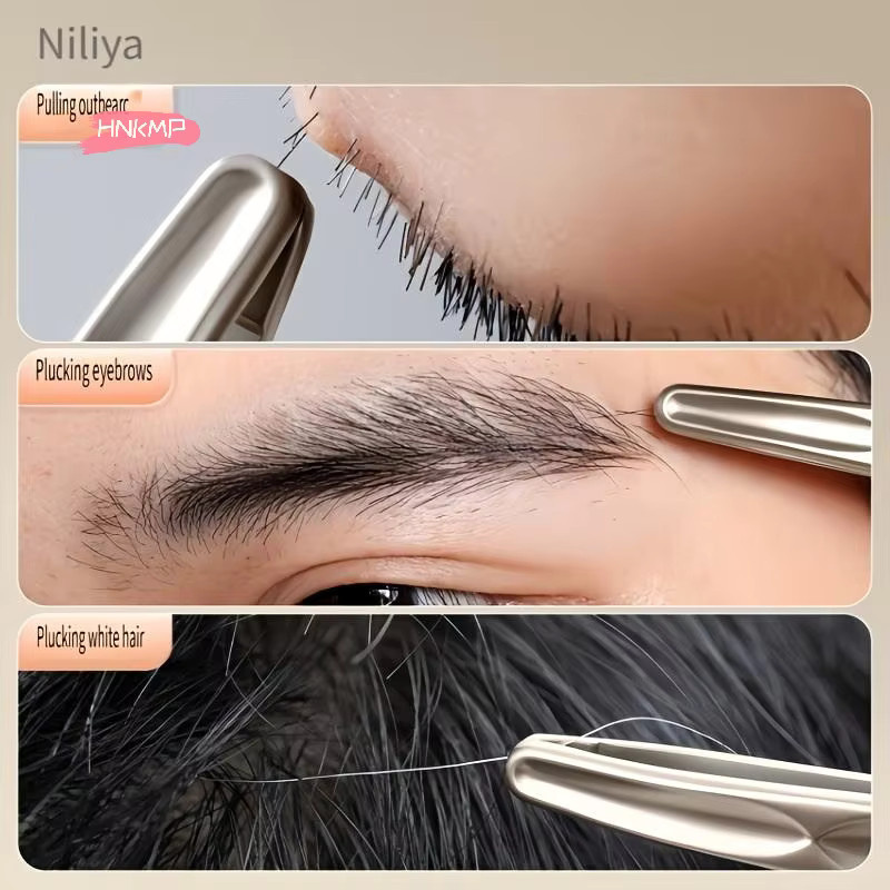 BMPEIC Pinzette mit rundem Kopf für Gesicht und Augenbrauen, Unisex - Bild 3