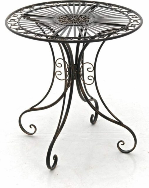 CLP Gartentisch Hari im Jugendstil, runder Bistrotisch aus Metall in Schwarz Matt für Garten, Balkon und Terrasse - Bild 1