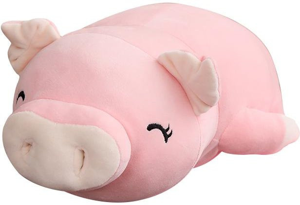 Kidsly Squishy Schwein, liegende Plüsch Puppe, 40cm, Rosa / Pink - Bild 1