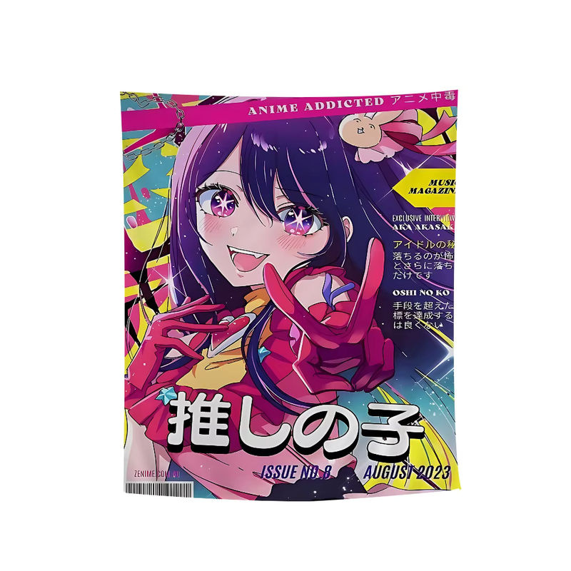 Potdemiel Wandteppich Oshi No Ko Anime Mandala Wandbehang im Bohemian Stil, Multicolor - Bild 7