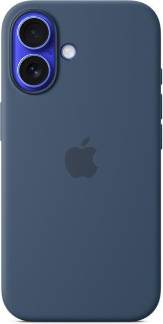 Apple Silikon Case mit MagSafe für iPhone 16 in Blau - Bild 1