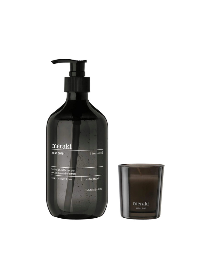 Meraki Geschenkbox Deep Valley mit Handseife und Amber Dust Duftkerze - Bild 1