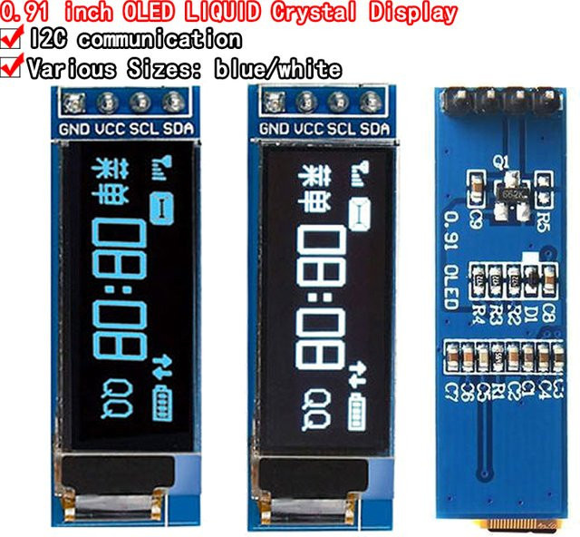 Si Tai&SH OLED Display Modul 0,91 Zoll mit I2C Schnittstelle in Weiß und Blau für Arduino - Bild 1