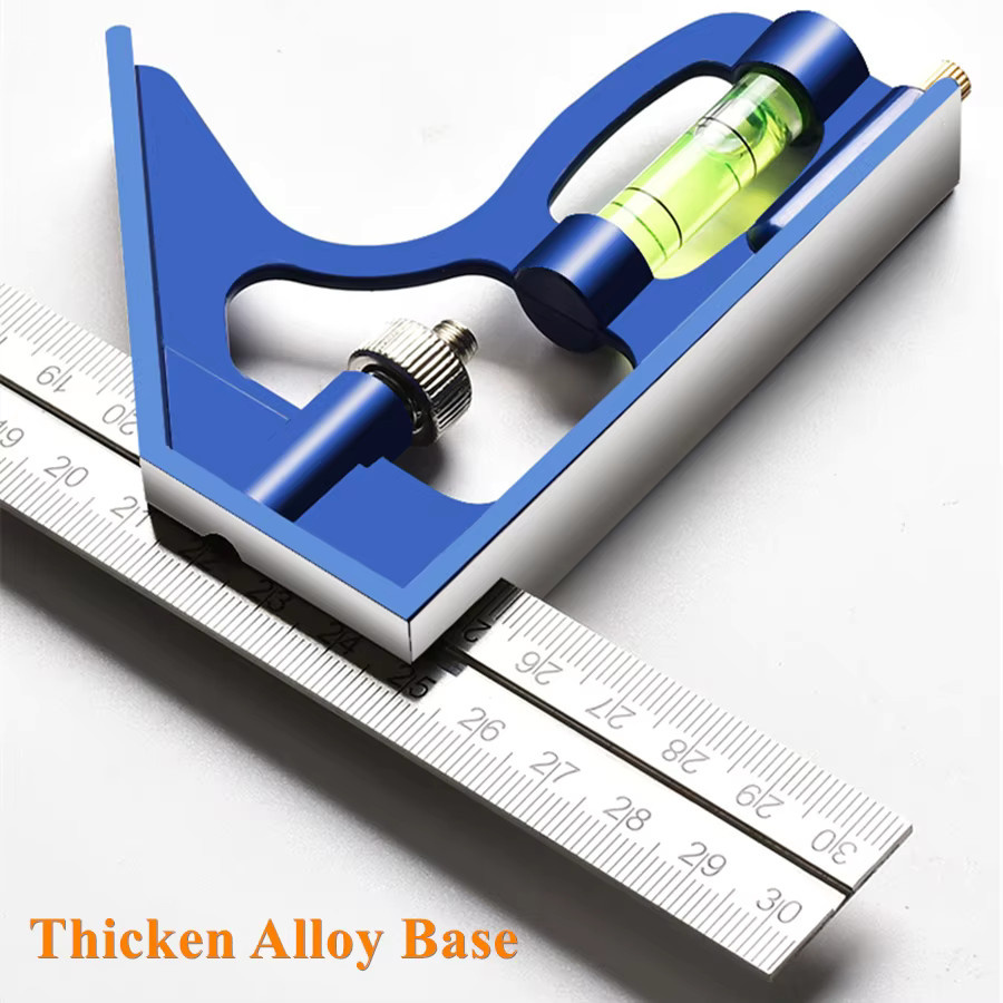 3-in-1-Lineal-Set mit quadratischem Winkel in Blau für Holzarbeiten und Ingenieure - Bild 4