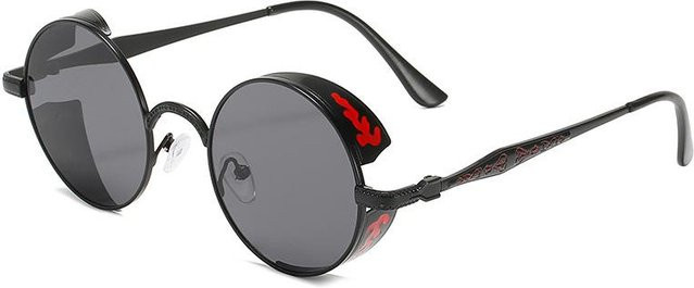 Glazzy Sonnenbrille, Rund, Vollrand, Metall, Schwarz - Bild 1