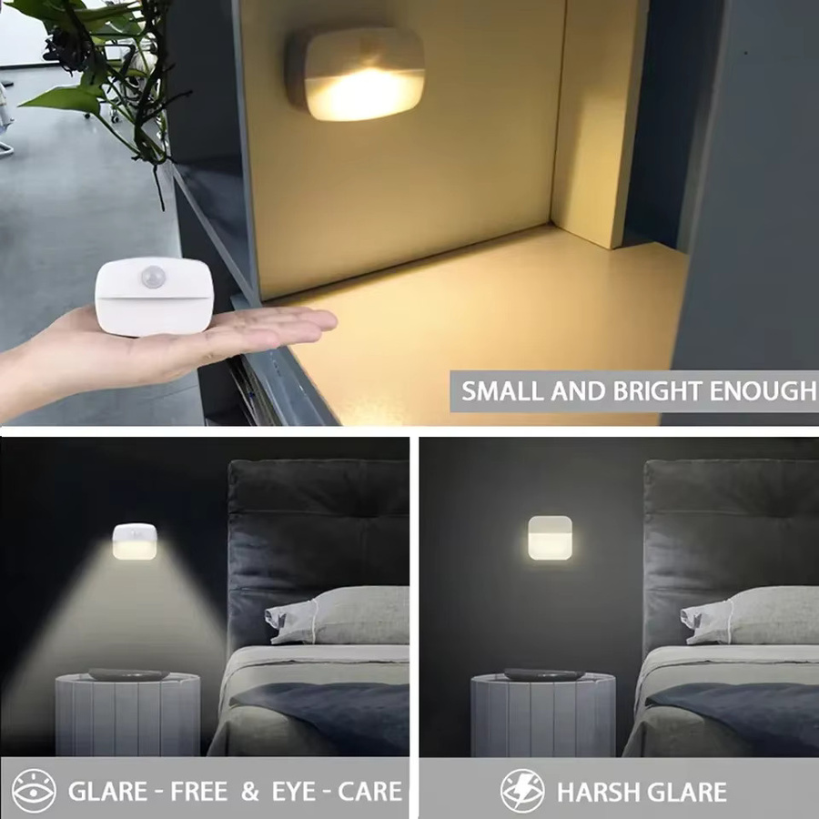 KDULIT LED-Nachtlicht mit Bewegungssensor, kabellose Schranklampe in Weiß für Schlafzimmer, Schrank und Treppen, batteriebetrieben - Bild 5