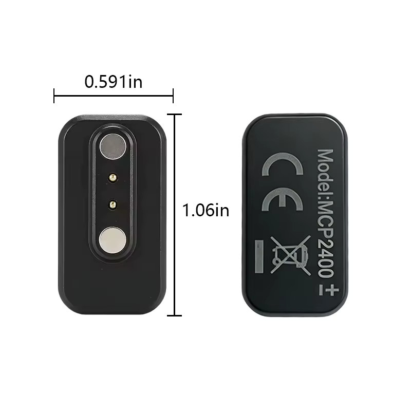 NETCOSY MCP2400 USB-C Magnetladeadapter in Schwarz als Ersatz-Transferkopf für 2-polige 4,0-mm-Smartwatches - Bild 2