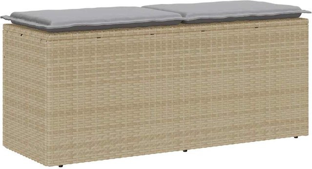 Gartenbank aus Polyrattan mit Polstern in Beige von VD Home Furnishing, B/T/H: 110 x 40 x 44 cm - Bild 1