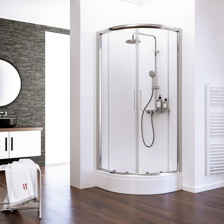 Schulte ExpressPlus Runddusche Kristall/Trend mit Duschwanne in Transparent, B/T: 80 x 80 cm
