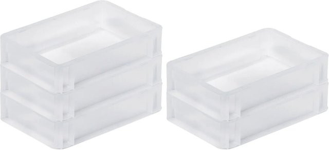 PROREGAL SparSet 5 x Transparente Eurobehälter BasicLine mit geschlossenem Griff, H x B x T: 7 x 20 x 30 cm - Bild 1