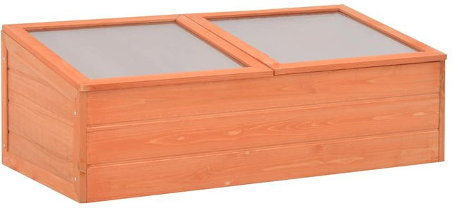 vidaXL Frühbeet aus Holz und Polycarbonat in Braun, B/T/H: 100 x 50 x 34 cm - Bild 1