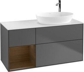 V&B Waschtischunterschrank Finion mit Wandbeleuchtung in Anthrazit, Breite: 120 cm, Höhe: 50,1 cm, Tiefe: 50,1 cm - Bild 1