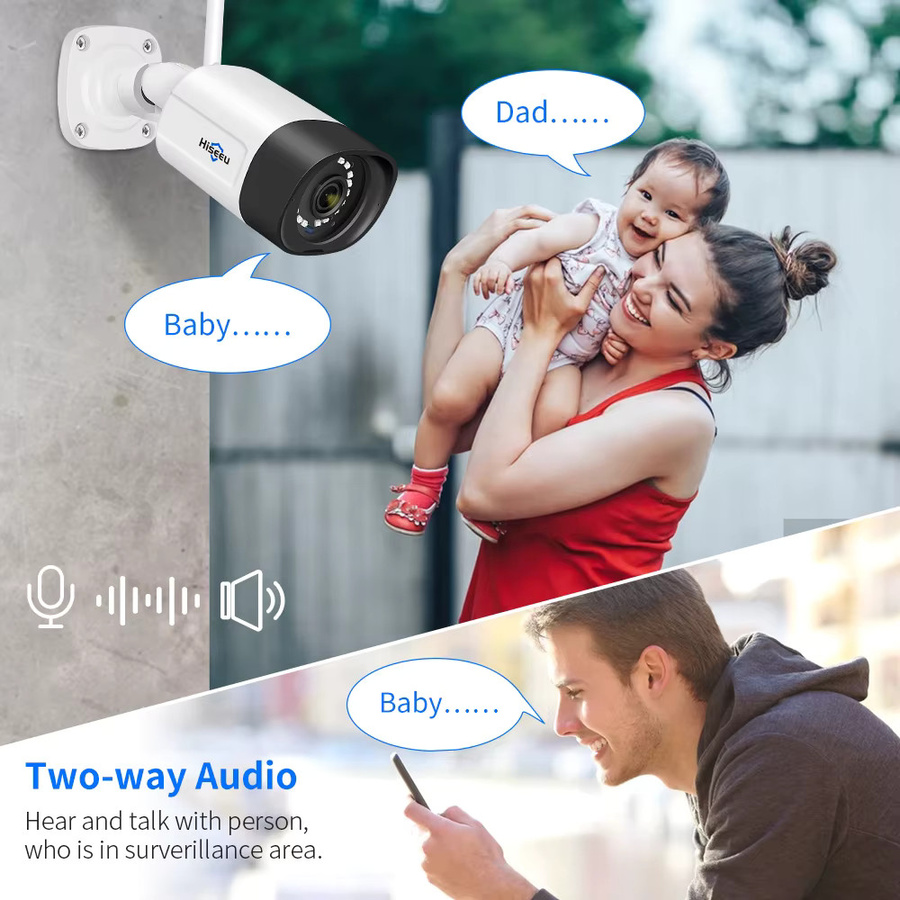 Hiseeu 5MP Wifi Überwachungskamerasystem mit 10CH NVR Video Set in Weiß und Farb-Nachtsicht - Bild 3