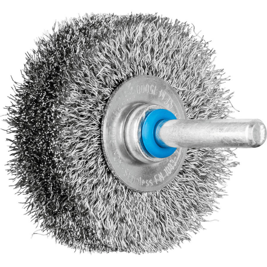 PFERD TOOLS POS Rundbürste ungezopft in Silber mit Edelstahl-Draht, Durchmesser: 50 mm, Breite: 15 mm, Schaft-Durchmesser: 6 mm, Draht-Durchmesser: 0,20 mm - Bild 1