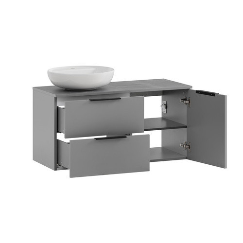 Schildmeyer Waschtisch Alessio in Platingrau mit Marmoroptik, B/H/T: 92,3 x 59,5 x 45 cm - Bild 2