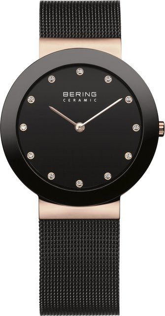 Bering Damenuhr, Keramik, Edelstahl, Schwarz, Quarz, 34 mm - Bild 1