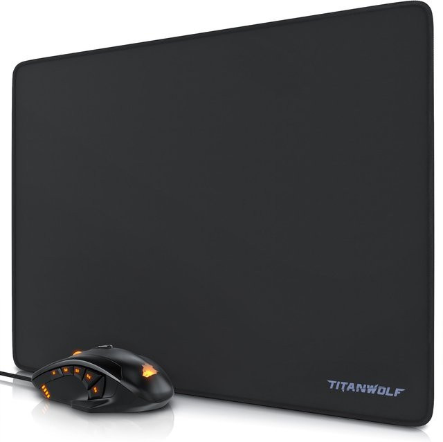 Titanwolf Gaming Bundle SPECIALIST mit Maus und Mauspad in Schwarz, Mauspad B/B: 44 x 35 cm - Bild 1