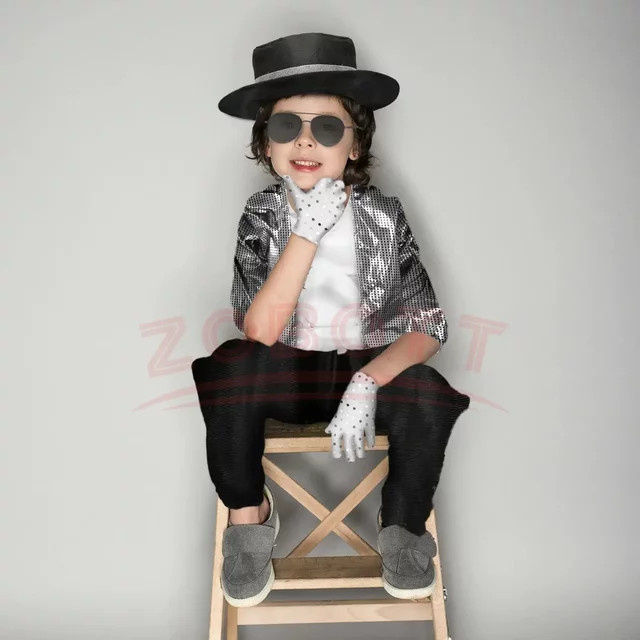 ZOBOTT Michael Jackson Billie Jean Kostüm, Plüsch / Textil, Schwarz - Bild 1