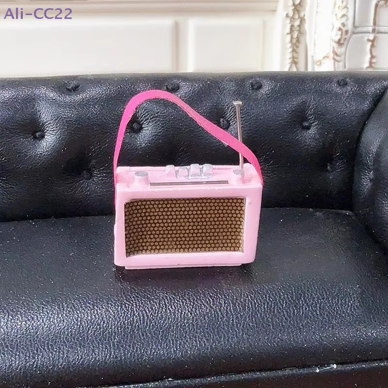 Vintage Mini Tragbares Radio Modell, Puppenhaus Zubehör, Blau - Bild 3