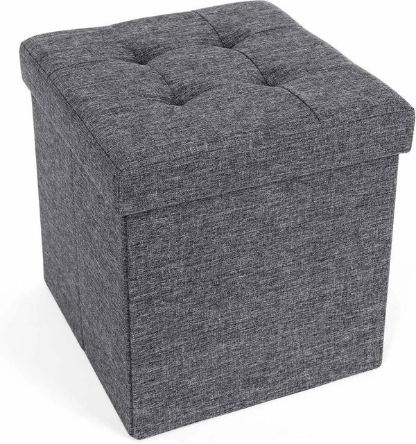 Songmics Sitzwürfel mit Stauraum in Grau, B/T/H: 38 x 38 x 38 cm - Bild 1