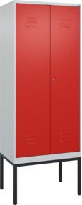 C+P Spind Classic PLUS Gestell mit 2 Abteilen in Verkehrsrot und Grau, B/T/H: 80 x 50 x 212 cm - Bild 1