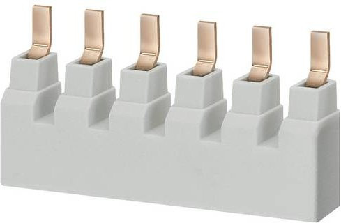 Siemens Stiftsammelschiene 5ST36630HG, 16mm2, 6x 1-phasig nach UL 489, 480Y/277V für LS, 10 Stück, Weiß - Bild 1