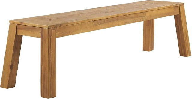 Beliani Gartenbank LIVORNO aus Akazienholz in hellem Braun, B/T/H: 169 x 45 x 46 cm - Bild 1