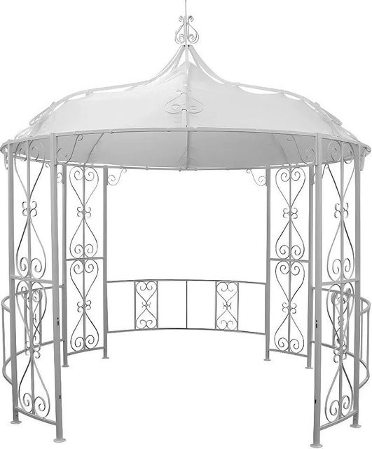 Gartenpavillon Tilcara Vente-unique Weiß mit Polyester-Dach und Stahlgestell, Breite: 300 cm - Bild 1