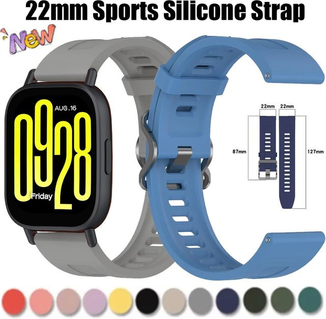 Xiaomi Uhrenarmband Silikon, 22 mm, Schwarz, Unisex - Bild 1