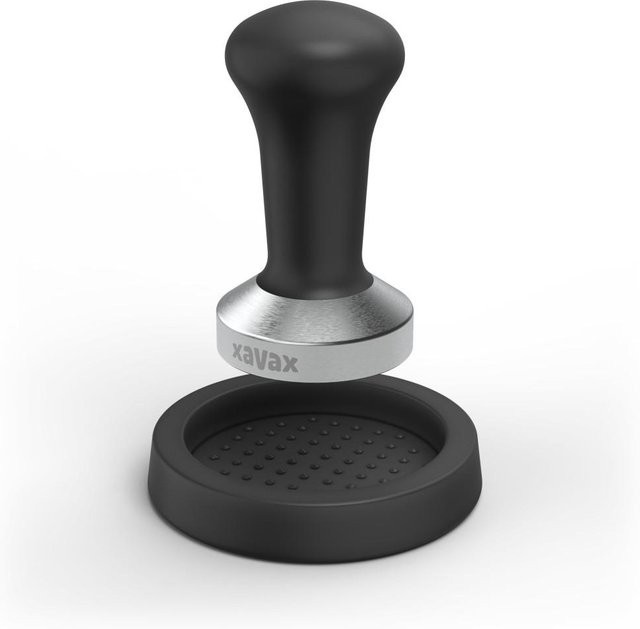 XavaX Tamping-Set aus Edelstahl in Schwarz und Silber mit 51 mm Tamper und rutschfester Tampermatte - Bild 1