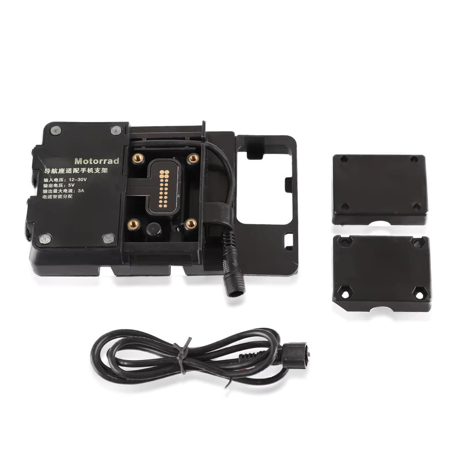 USB Motorrad Telefonhalterung für BMW R1200GS R1250GS S1000XR R1200RS in Schwarz mit USB-A Anschluss zur Navigation und zum Laden - Bild 3