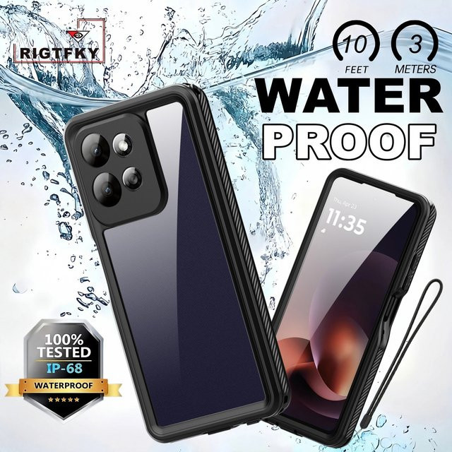 Wasserdichte Schutzhülle IP68 für Motorola Moto G Play 2026 und G Power in Schwarz mit 360 Grad Schutz für Schwimmen und Schnorcheln - Bild 1