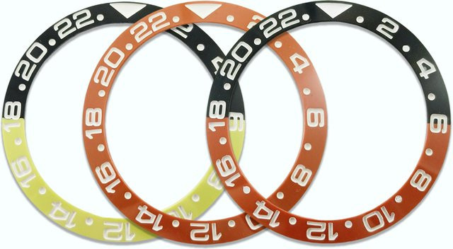QUKE Uhrenlünette Keramik, Schwarz, Orange, Gelb, 38 mm, Unisex - Bild 1