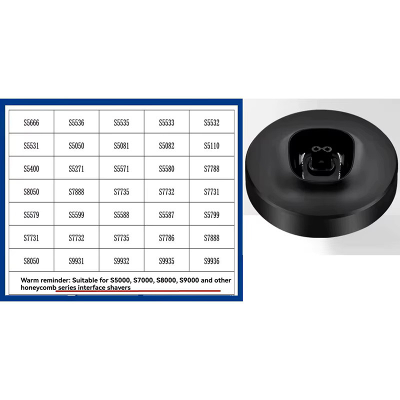 Ladestation für Philips Rasierer in Schwarz, kompatibel mit S5831, S5832, S7832, S5830, S5835, S5887, S5898, S5889, S7836, S7837, S8055, S8850 und S9642 - Bild 4