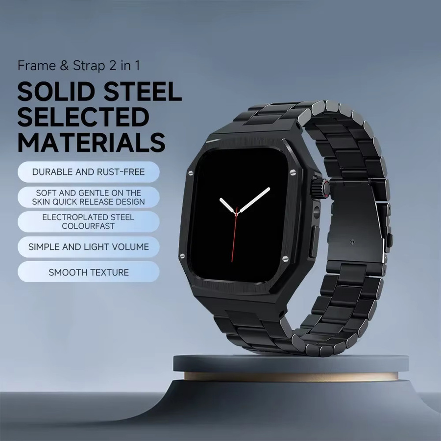 FancyWrist Uhrenarmband und Gehäuse, Edelstahl, Silber, Apple Watch 11, 42 mm, 46 mm - Bild 4