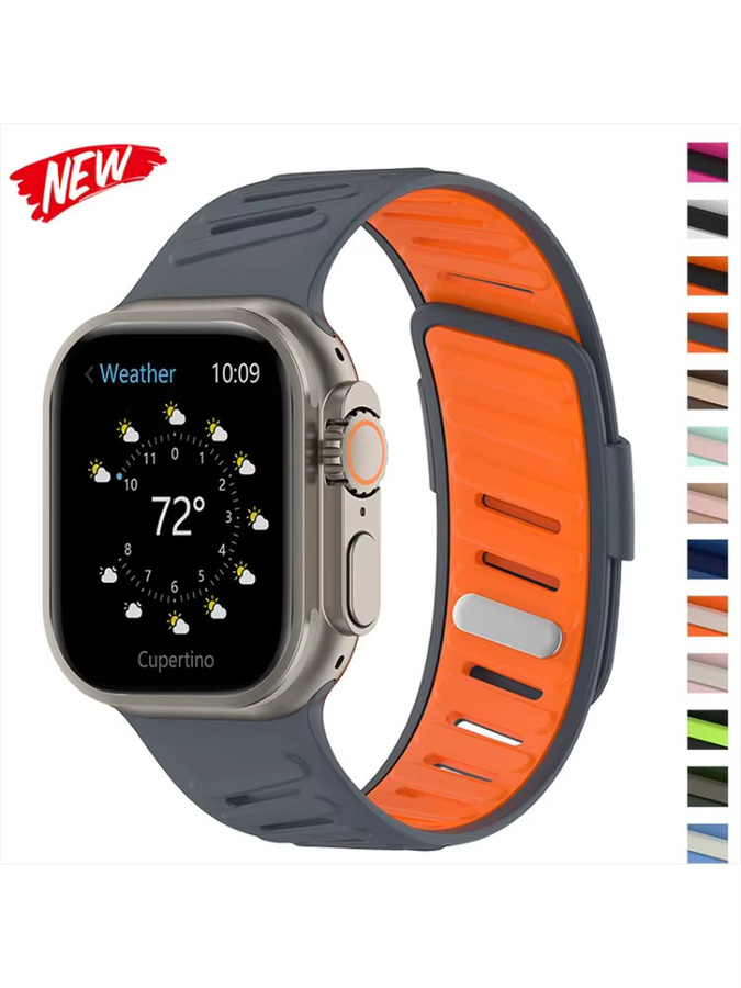 CAOWTAN Sportarmband Silikon, Bicolor, Apple Watch Ultra/Serie 11 10 9 8 7 SE - Bild 2