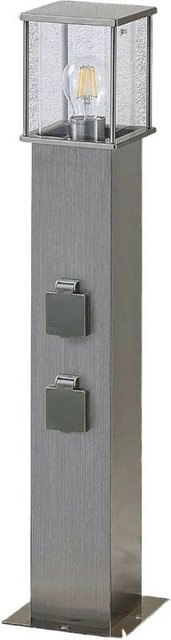 Lindby Caspa Moderne Außenleuchte aus Edelstahl und Aluminium in Alu-Grau, 1-flammig, E27, IP54, Spritzwassergeschützt - Bild 1