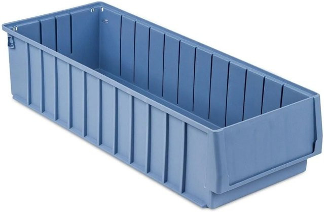 PROREGAL Sichtlagerkasten Regalkasten mit Etikett und Schutzhaube, Blau, H: 14 cm, B: 60 cm, T: 23,4 cm, 15,4 Liter - Bild 1