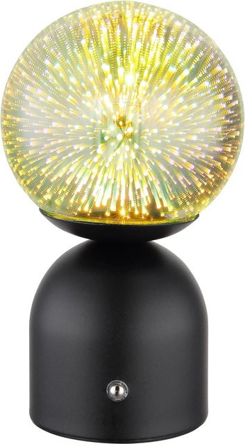 Globo Tischleuchte Julsy aus Metall mit 3D-Effekt in Schwarz Matt, Höhe: 21 cm - Bild 1