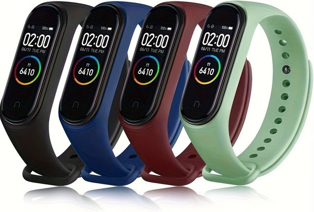 NEY Uhrenarmband Silikon, Schwarz, Unisex, Xiaomi Mi Band 7 6 5 4 3 - Bild 1
