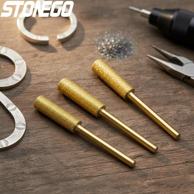 6-teiliges STONEGO Diamantbeschichtetes Zylinderfräser-Set in Silber zum Schärfen von Kettensägen, Schnitzen und Schleifen - Bild 1