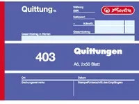 Herlitz Quittungsblock A6 mit 100 Blatt in Weiß und Blau - Bild 1