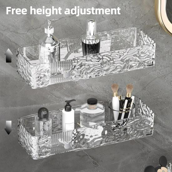 Deyuer Eckregal für das Badezimmer, transparentes Wandregal aus Acryl als Duschablage und Make-up Halter - Bild 3