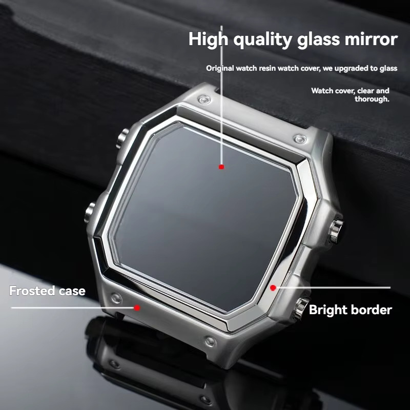 Casio AE-1200WH Metall-Umrüstsatz, Edelstahl, Silber, Uhrenzubehör - Bild 3