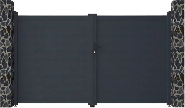 Vente-unique Flügeltor Nazario aus Aluminium in Anthrazitgrau, Breite: 300 cm - Bild 1