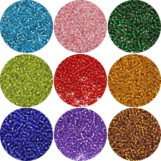 JHNBY Rocailles Glas Perlen, Silber Farbe, 4mm, 220 Stück - Bild 1