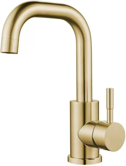 DQOK Edelstahl-Küchenarmatur in Gold mit 360 Grad drehbarem Schwenkauslauf für Heiß- und Kaltwasser - Bild 1